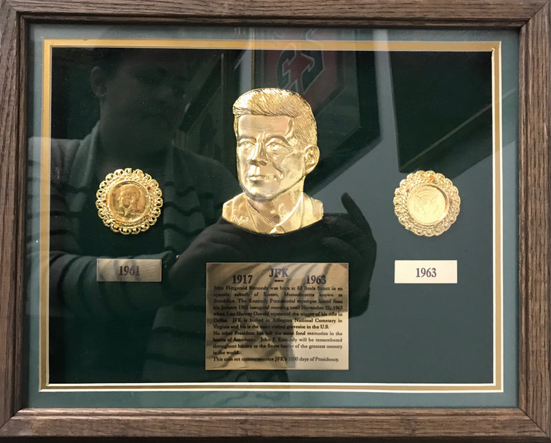 JOHN F KENNEDY, 1000 Days of Presidency, Commemorative Coins & Plaque - APR $1K* APR 57