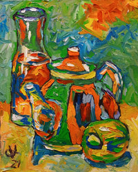 OLEG KUFAYEV "Colorful Teapot" Oil on Linen - $5K Appraisal Value! APR 57