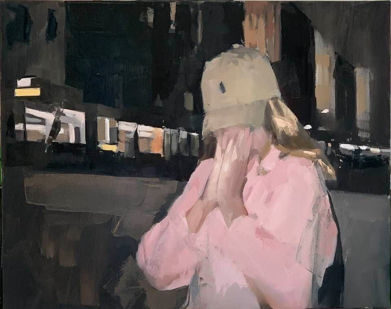 MARK TENNANT "Pink Hat" Oil on Canvas APR 57