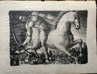 ALBERT K. POUNIAN "Jlid", Rare Charcoal Print, Numbered 7/10, 1947 - $3K VALUE* APR 57