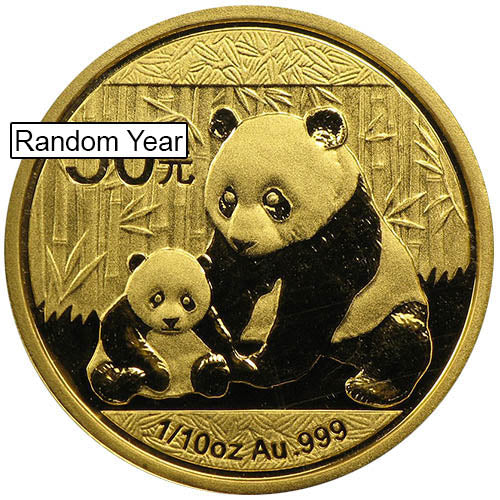 1/10 oz Chinese Gold Panda Coin (Random Year, Unsealed) APR 57