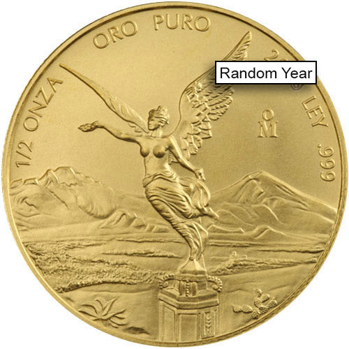 1/2 oz Mexican Gold Libertad Coin (Random Year) APR 57