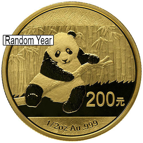 1/2 oz Chinese Gold Panda Coin (Random Year, Unsealed) APR 57