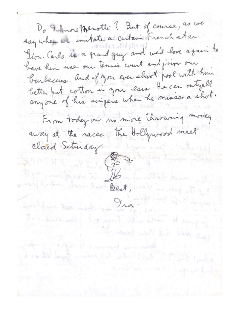 Ira Gershwin Signed, Hand-Written Letter - $10K APR Value w/ CoA! APR 57