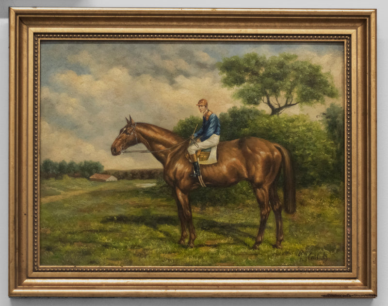 Laura E. Cassidy, "Horse and Jockey", Signed Oil On Panel, C.1940 - w/COA & $15K APR!!+* APR 57