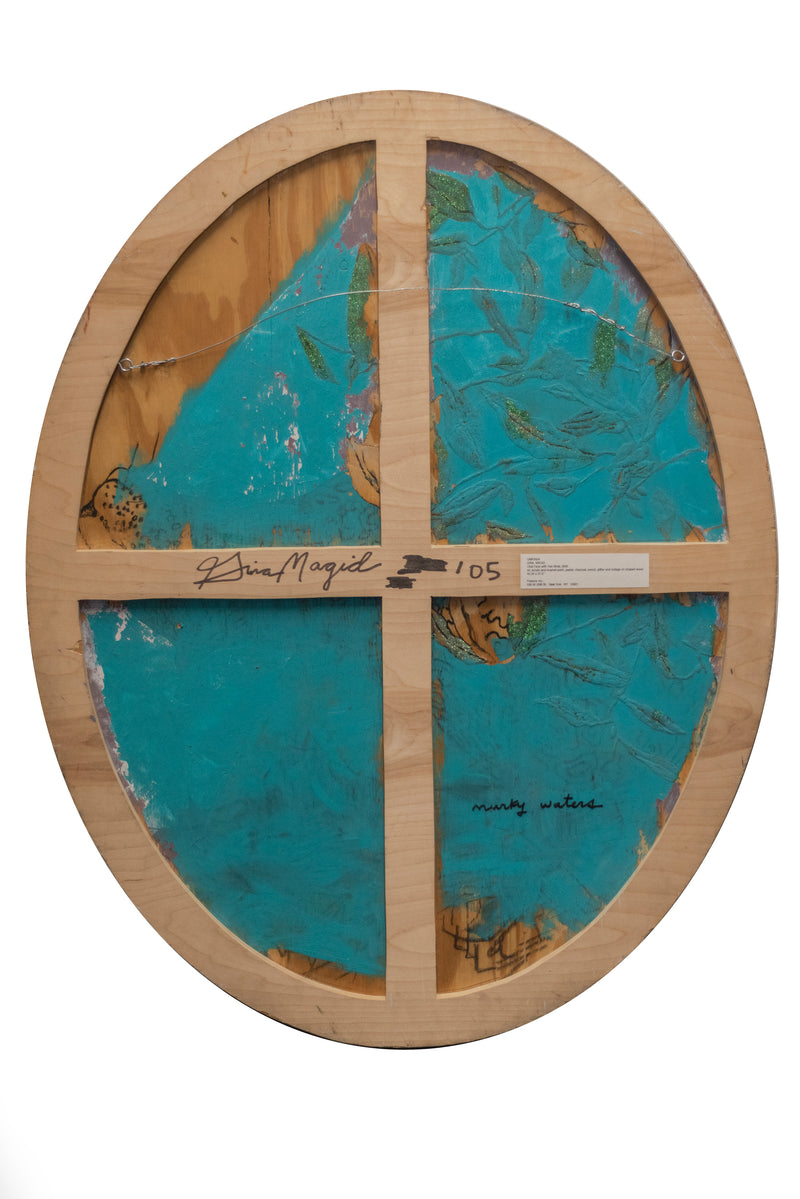 Gina Magid, 'Oval Face with Two Birds,' Mixed Media on Wood, 2005, with CoA - APR $12K!+* APR 57