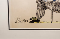 BALTHUS "Man Eating a Cigarette" Signed Original Limited Edition Print C. 1959 - $3K VALUE! + APR 57