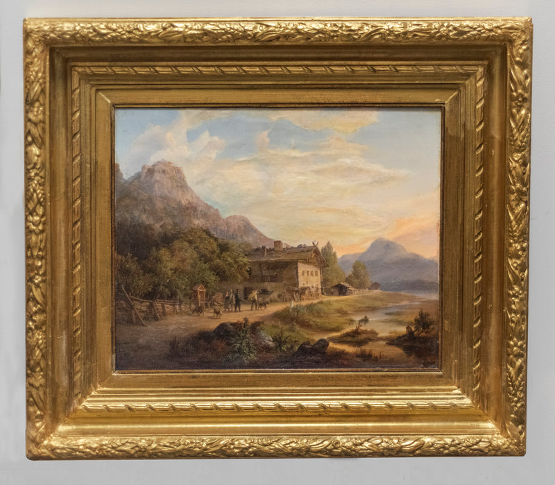 Anton Schiffer, Landscape, Oil on Panel, Gilded Frame, c.1860 - $100K APR Value w/ CoA! + APR 57