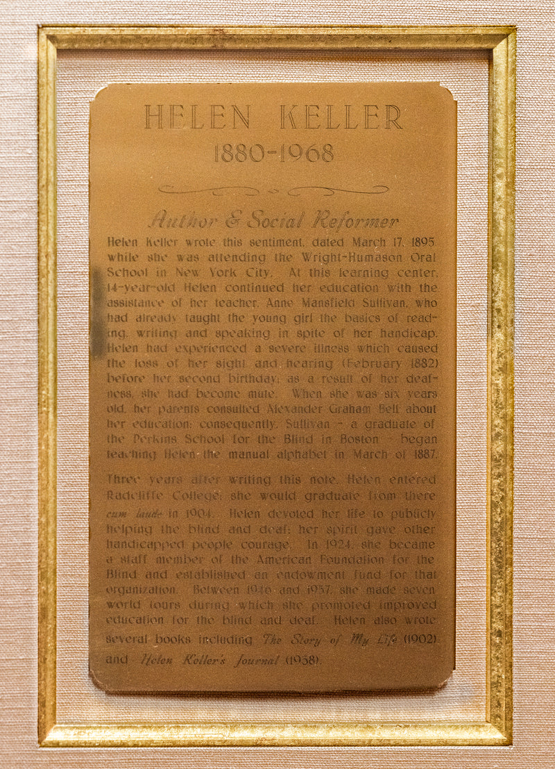 HELEN KELLER Handwritten Letter to Mentor w/ Portrait, 1895 - $20K VALUE w/ CoA! APR 57