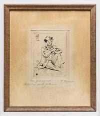 Paul Cézanne, "Portrait of Guillaumin with Hanged Man" Signed Original Etching, 1873 - $50K APR Value w/ CoA! + APR 57