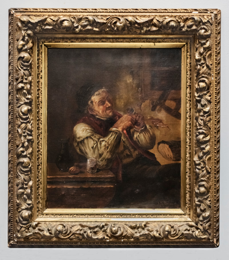 Rembrandt Style, Signed and Dated Dutch Portrait, Oil on Canvas, Original Period Carved Wood Gilt Frame, 1893. 19th Century Painting w COA & 60K APR Value!!! APR 57