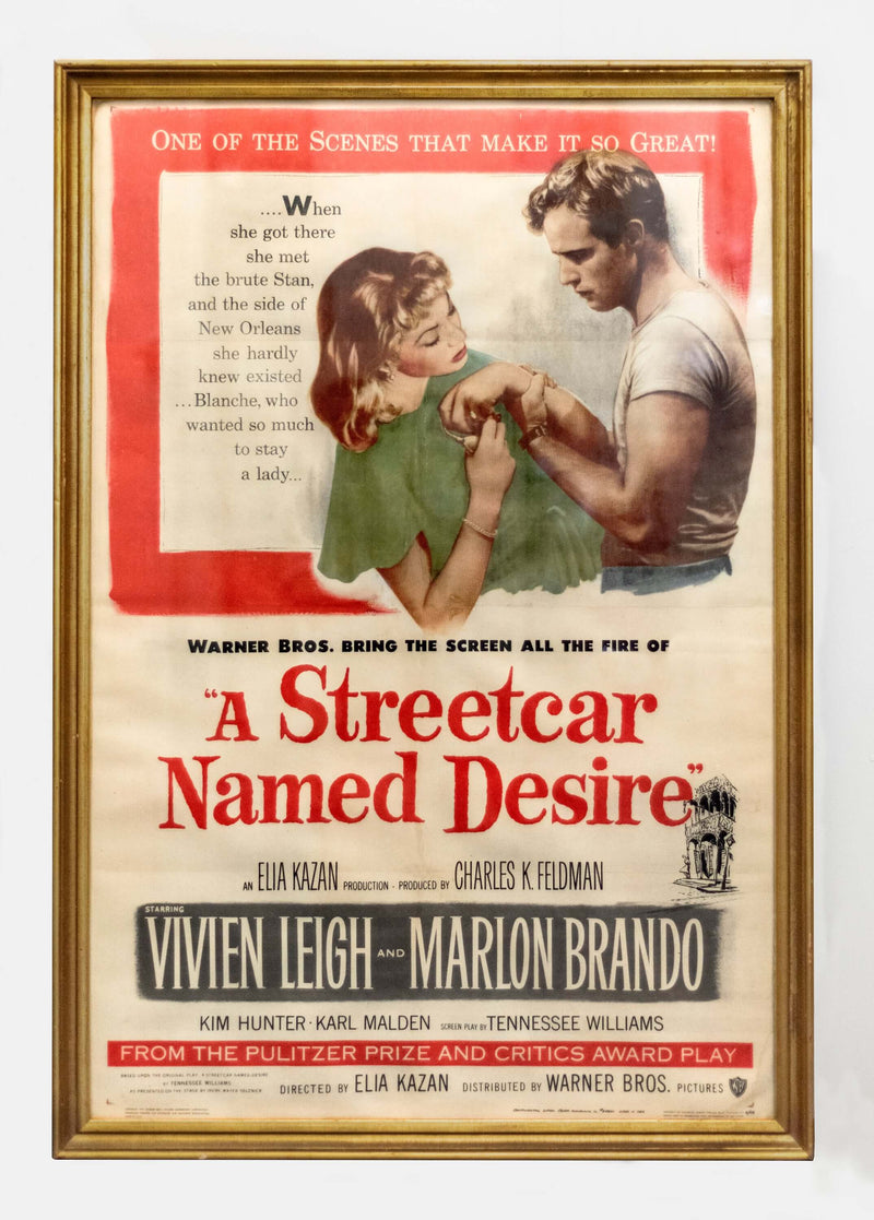 "A Streetcar Named Desire" Original 1951 Poster, 27''x 41'' Framed - $10K APR w/ CoA! + APR 57