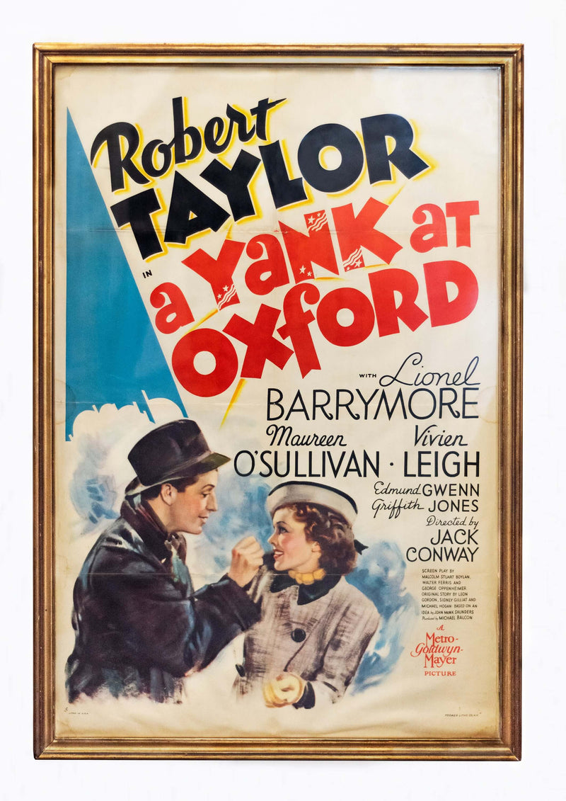 "A Yank at Oxford" Original 1938 Movie Poster, Framed - $10K Appraisal Value! + APR 57