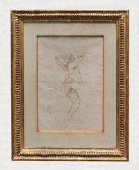 Joseph Heintz, 'A Flying Angel Holding a Palm Leaf,' 17th Century Chalk Drawing on Paper w/Handmade Frame - $20K APR Value w/ CoA! APR 57