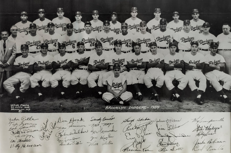 Vintage 1954 Duke Snider & BK Dodgers Team Photo,w/35 Signatures -CoA- $10K APR+ APR 57