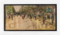 T. Raullouir, 'Paris Street Scene,' Colored Etching Reproduction, c.1950s - $1K Appraisal Value w/CoA APR 57