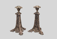 Circa 1870 Gothic Silver Plated Brass Candle Sticks -w/CoA- & $8K APR Value!!+ APR 57