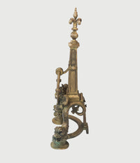 Antique 19th Century Solid Bronze Baroque Andirons With Ring -w/CoA- $20K APR Value!+ APR 57