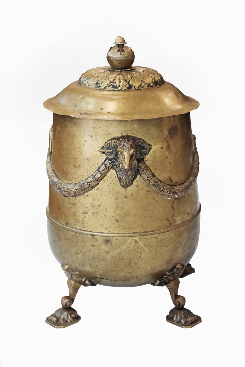 EARLY 18TH CENTURY French Lidded Polished Brass Pot, C. 1700 - $15K Appraisal Value w/ CoA! + APR 57