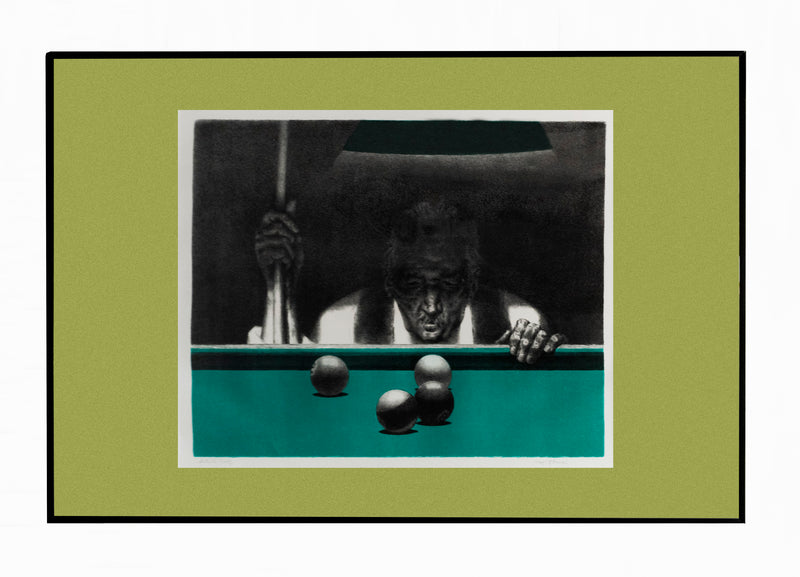 Joseph Hirsch, 'The Pool Player,' A.P. Lithograph on Paper, 1977 - $10K Appraisal Value! APR 57
