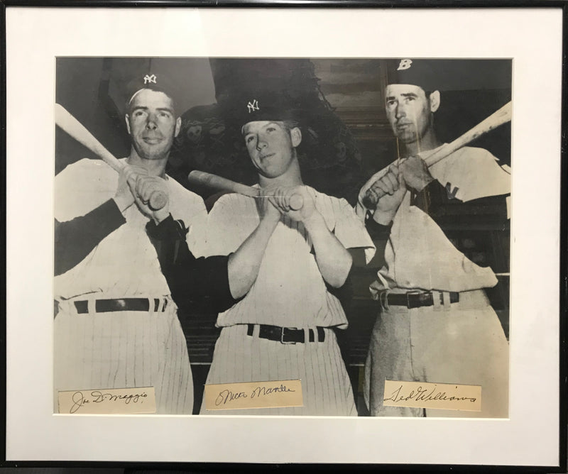 "The Big Three" Autographs of Joe DiMaggio, Mickey Mantle, and Ted Williams - $3K Appraisal Value w/ Certificate of Authenticity!* APR 57
