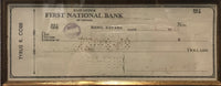 TY COBB Autographed Check with Photo and Plaque, 1948 - $6K Appraisal Value! APR 57