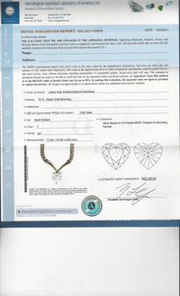 3.56 CT Heart Diamond Rare Designer Necklace Yellow Gold $98K Appraisal Value w/ Certificate! APR 57