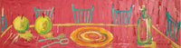 Rodolfo Cué, 'Comedor Rosa (Pink Dining Room),' Oil on wood, 2002 - Appraisal Value: $11K APR 57