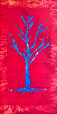 Rodolfo Cué, 'El Árbol Azul', Oil on Wood, 2003 - Appraisal Value: $4K APR 57