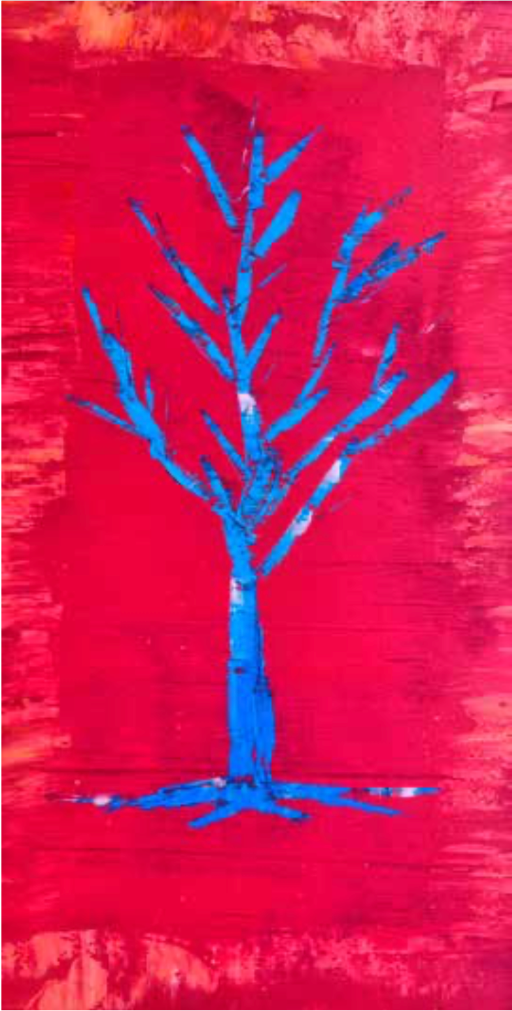 Rodolfo Cué, 'El Árbol Azul', Oil on Wood, 2003 - Appraisal Value: $4K APR 57