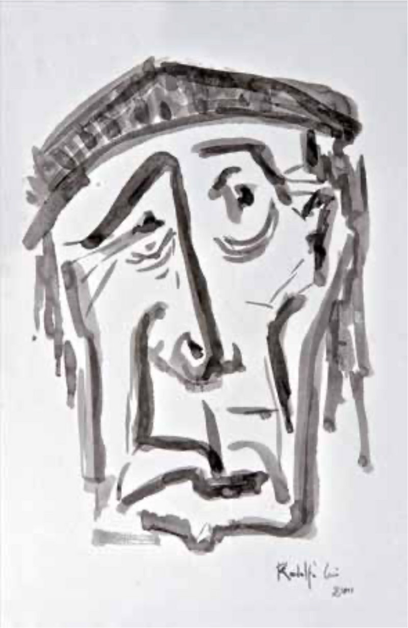 Rodolfo Cué, 'El Hombre (The Man),' Indian ink on cotton paper, 2011- Appraisal Value: $10K APR 57