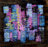 Rodolfo Cué, 'Ciudad Abstracta II (Abstract City II),' Oil on Smoked Wood, 2018 - Appraisal Value: $5K APR 57