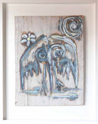 Rodolfo Cué, 'La Cuerva (The Crow),' Oil on Recycled Wood, 2013 - Appraisal Value: $10K APR 57