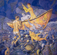 PETER PASSUNTINO "Sea World Story" Oil on Canvas - $3K Appraisal Value APR 57