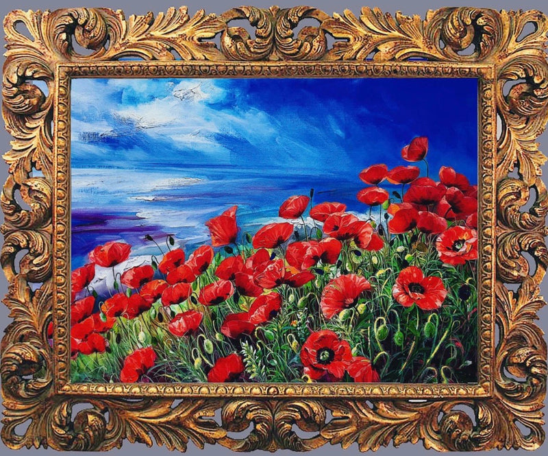 LUCILLE LEE "Seaside Poppy" 30" x 40" Oil on Canvas - $76K Appraisal Value! APR 57