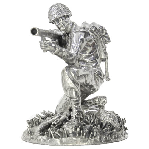 5 oz Antique Finish Silver Soldiers Collection Stovepipe Sterling Statue (New, Box + CoA) APR 57