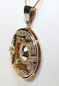 1960s Vintage 3 Carat Diamond Medallion Pendant in Solid 14K Yellow Gold - $20K VALUE APR 57