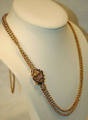 1900s Antique Diamond Slide Necklace in Solid 14K Yellow Gold - $20K VALUE APR 57