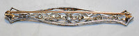 1920s Vintage Old Miner Diamond Bar Brooch in Solid 18K White Gold & Yellow Gold - $12K VALUE APR 57