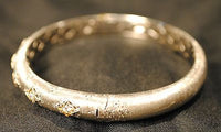 Contemporary Diamond Hinged Bangle Bracelet in 18K White and Yellow Gold - $25K VALUE APR 57