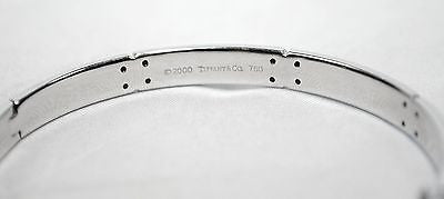TIFFANY & CO. Diamond Bangle Bracelet in 18K White Gold - $25K VALUE APR 57