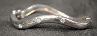Contemporary Diamond Wavy Hinged Bangle Bracelet in 14K White Gold - $8K VALUE APR 57