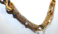 1960s Vintage Multi Colored Chalcedony & Opal Chain Necklace in 14K Yellow Gold - $20K VALUE APR 57