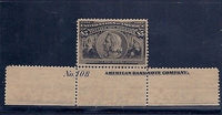 Rare U.S. #245 1893 Colombian $5 Stamp Mint S Plate #108, Imprint Strip of 3! $60K VALUE APR 57