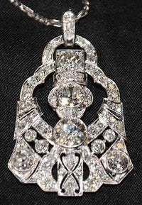 1910s 6 Carat Diamond Vintage Art-Deco Pendant in Platinum - $70K VALUE APR 57
