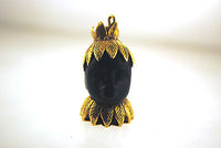Very Unique Carved Ebony Bust Pendant with 18K Yellow Gold - $5K VALUE APR 57