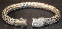 Stunning Contemporary 0.33 Carat Diamond Bracelet in Sterling Silver and 18K White Gold - $4K VALUE APR 57