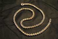 Contemporary Two-Tone Gold Bezel Necklace with Yellow & White Diamonds in 14K Yellow & White Gold - $100K Value APR 57