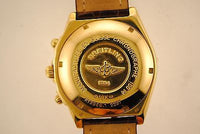 BREITLING 18K Yellow Gold Chronograph Automatic Wristwatch w/ Special White Porcelain Style Dial - $20K VALUE APR 57