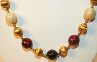1960s Vintage 18K Yellow Gold & Guilloche Enamel Bead Necklace - $10K VALUE APR 57
